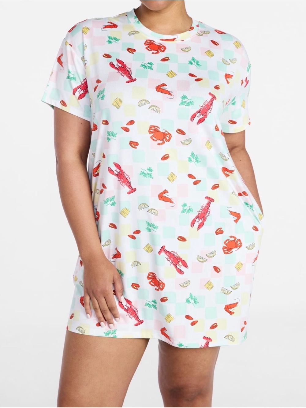 Joyspun 2X-3X Crawfish/Lobster/Crab  Dreamy Soft Collection Sleepshirt